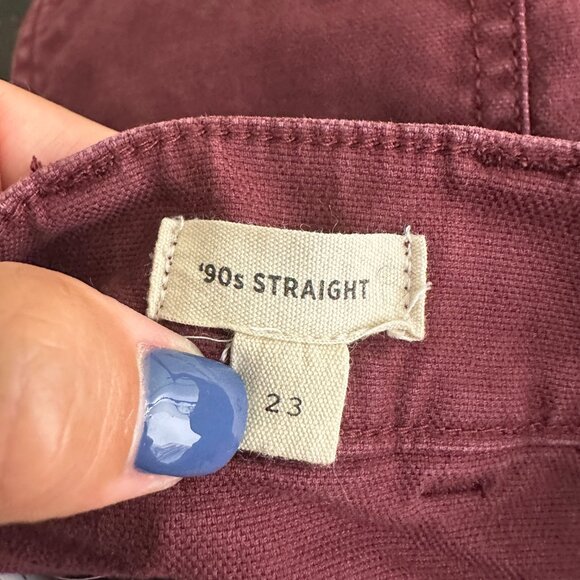 2/$30 Madewell The '90s Straight Utility Pant Canvas Dark Cabernet #A0249 TRB2 - Picture 11 of 14